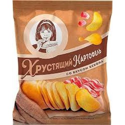 «Хрустящий картофель», чипсы со вкусом бекона, произведены из свежего картофеля, 40 г